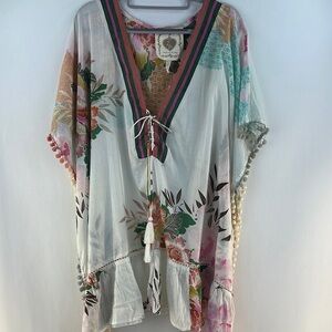 Z & L Kimono PomPom Boho Beach Cover Up/Dress